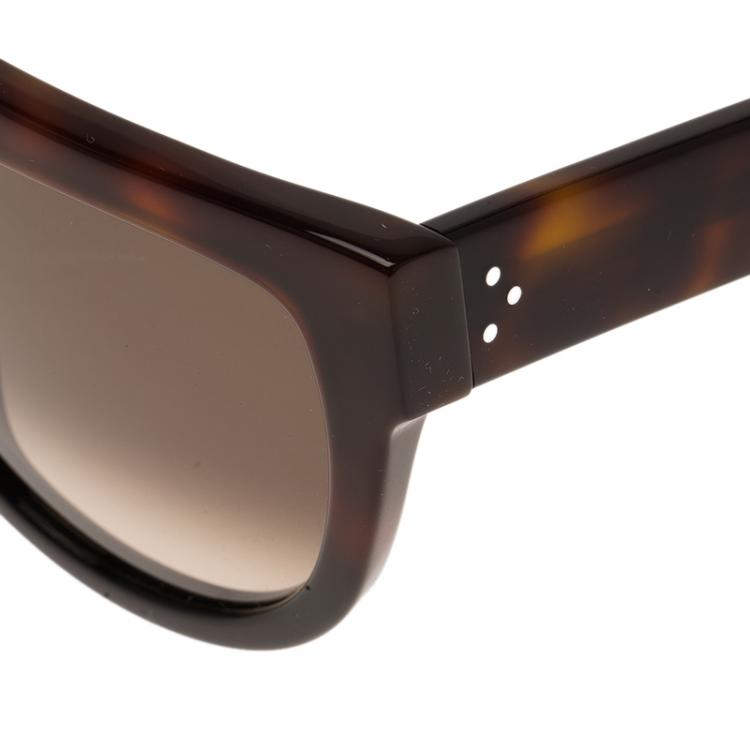 Pre Owned Celine Tortoise Frame Shadow Sunglasses