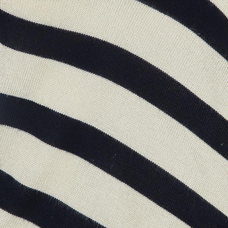 Pre Owned Celine Monochrome Knit Stripe Top L