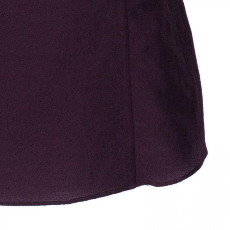 Pre Owned Celine Burgundy Short Sleeve Top S
