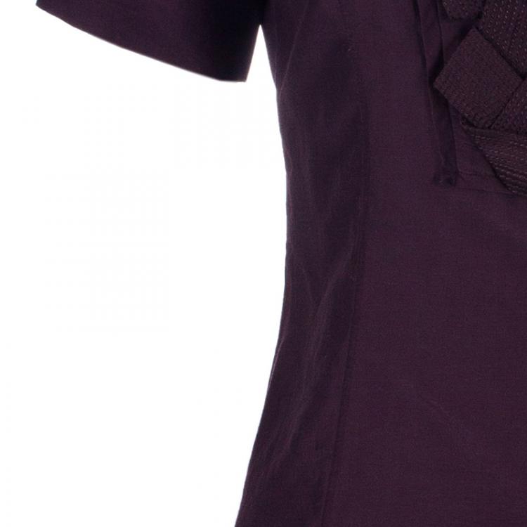 Pre Owned Celine Burgundy Short Sleeve Top S