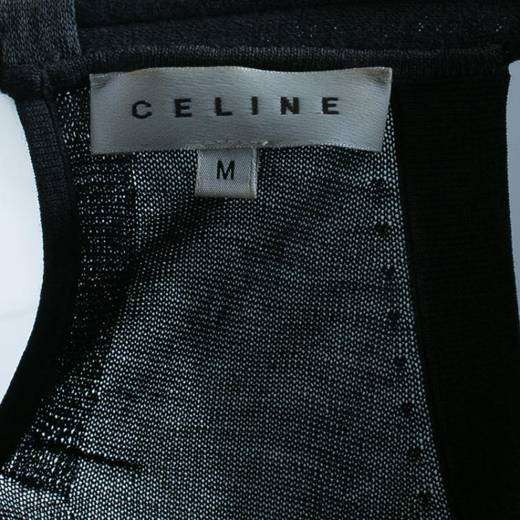 Pre Owned Celine Grey Necklace Knit Top M