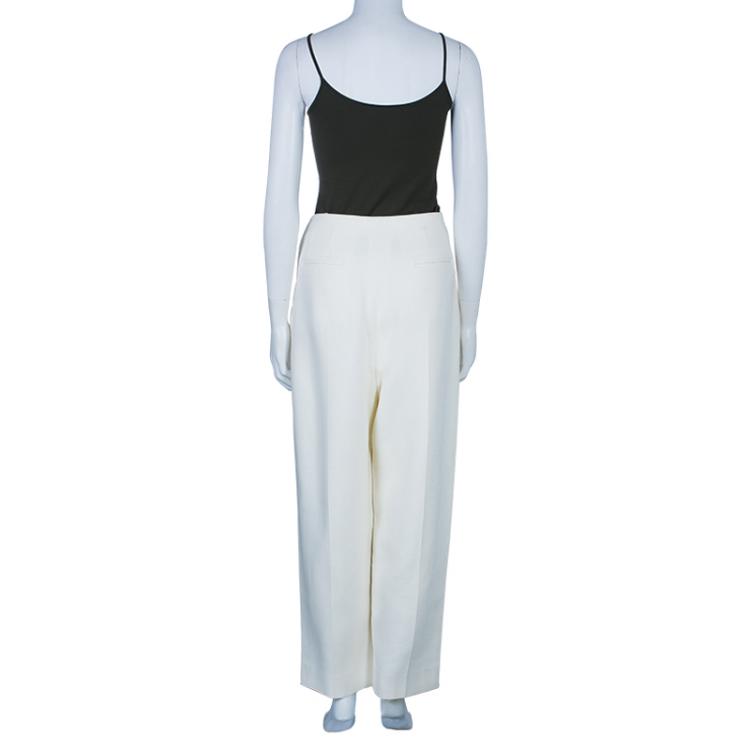 مملوكة مسبقًا Celine Off-White Wool Trousers L