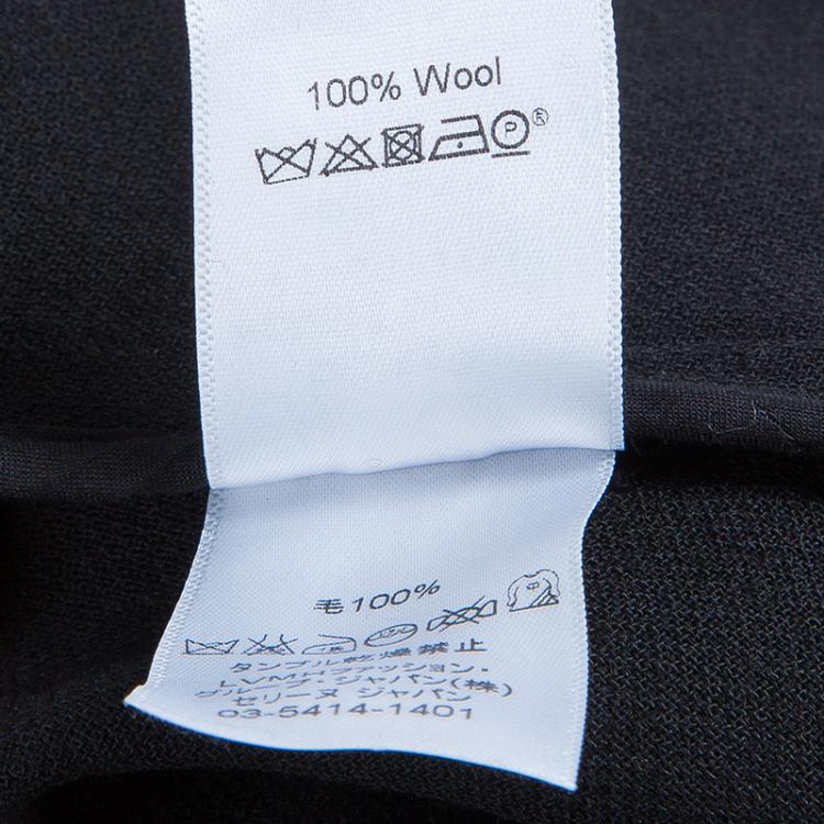 Pre Owned Celine Black Zip Detail A-Line Wool Skirt M