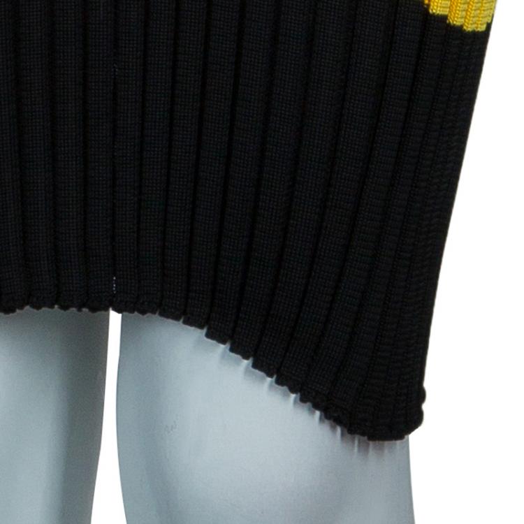 Pre Owned Celine Black Ribbed Midi Dress L