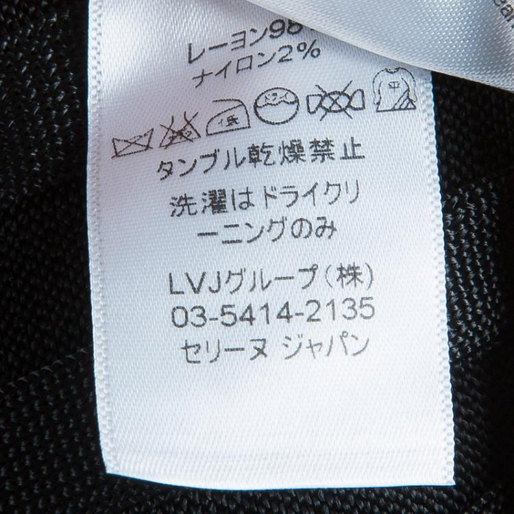 Pre Owned Celine Black Ribbed Midi Dress L