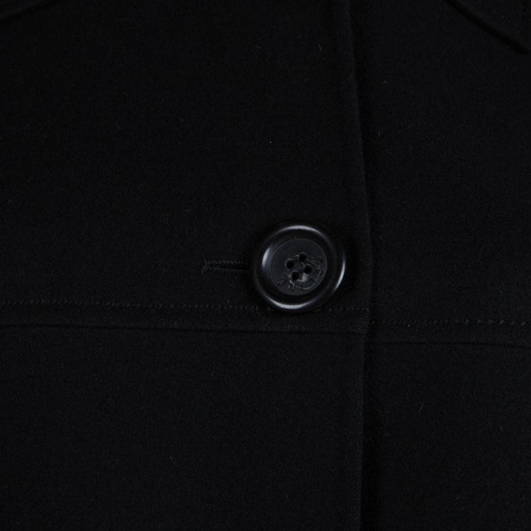 Pre Owned Celine Black Wool Overcoat M