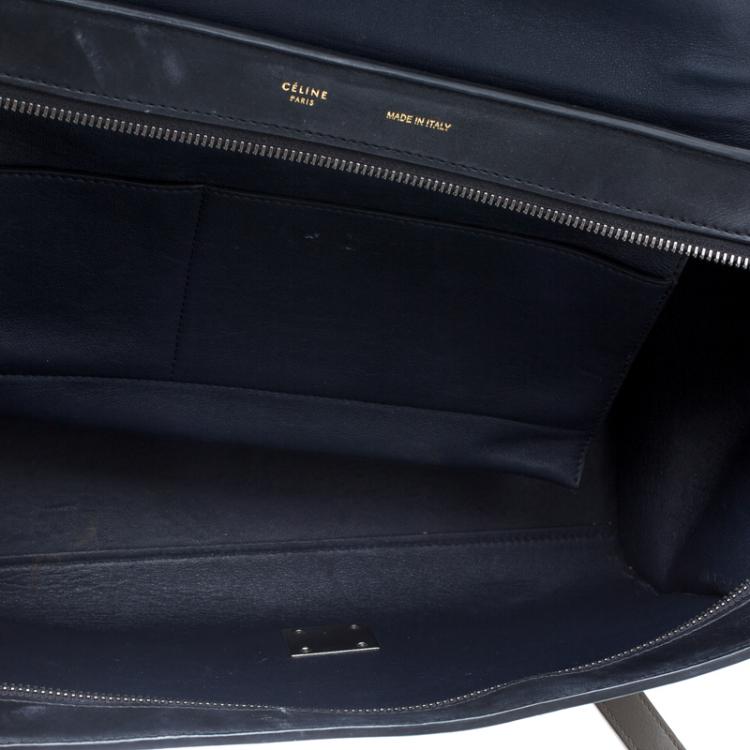 Pre Owned Celine Tricolor Leather and Suede Medium Trapeze Tote