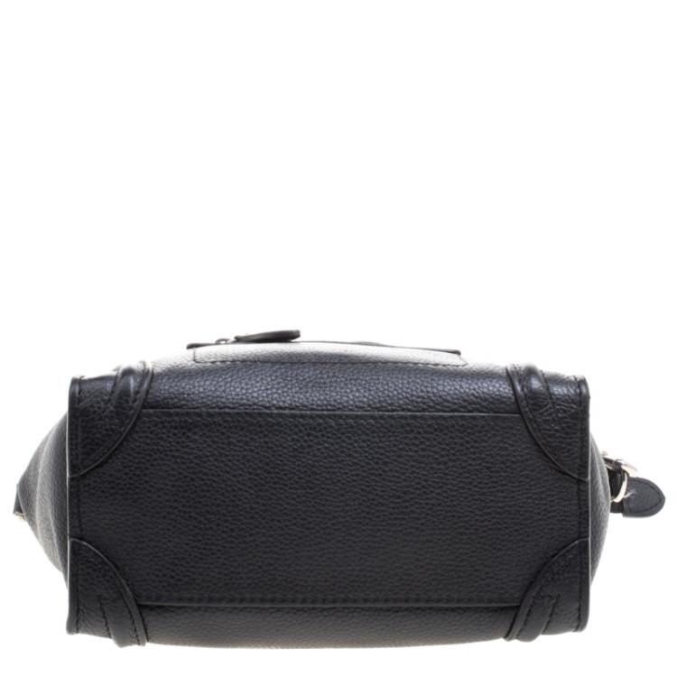 Pre Owned Celine Black Leather Nano Luggage Tote