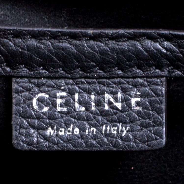 Pre Owned Celine Black Leather Nano Luggage Tote