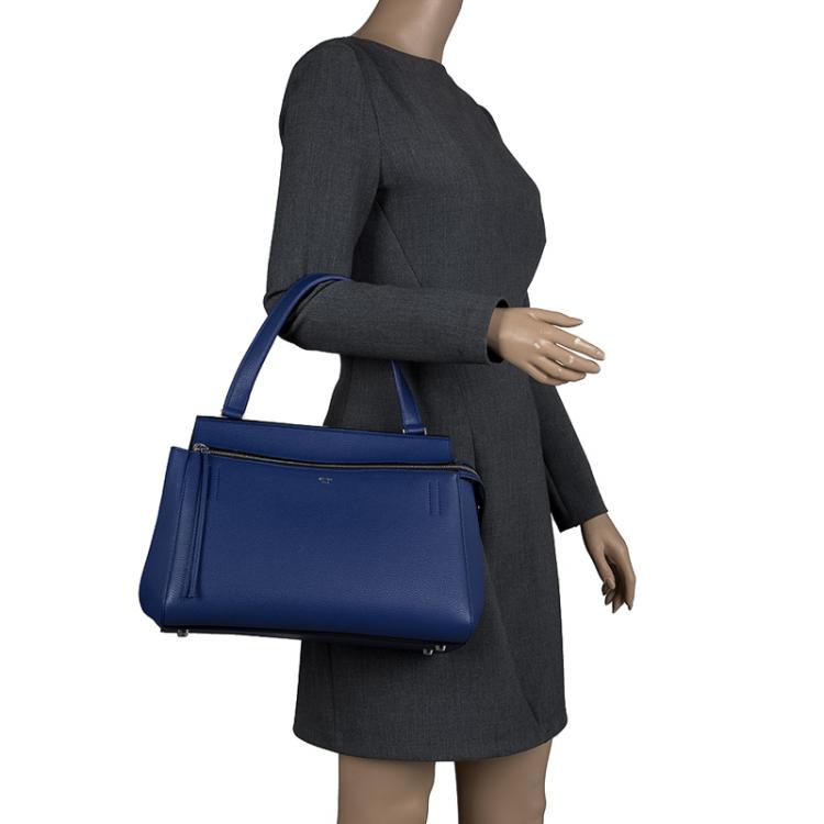 Pre Owned Céline Blue Leather Small Edge Bag