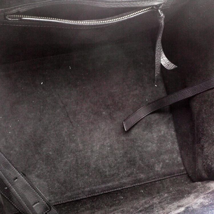 Pre Owned Celine Black Leather Mini Phantom Luggage Tote