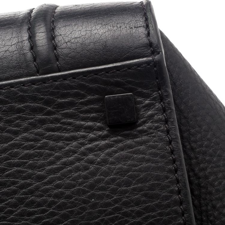 Pre Owned Celine Black Leather Mini Phantom Luggage Tote