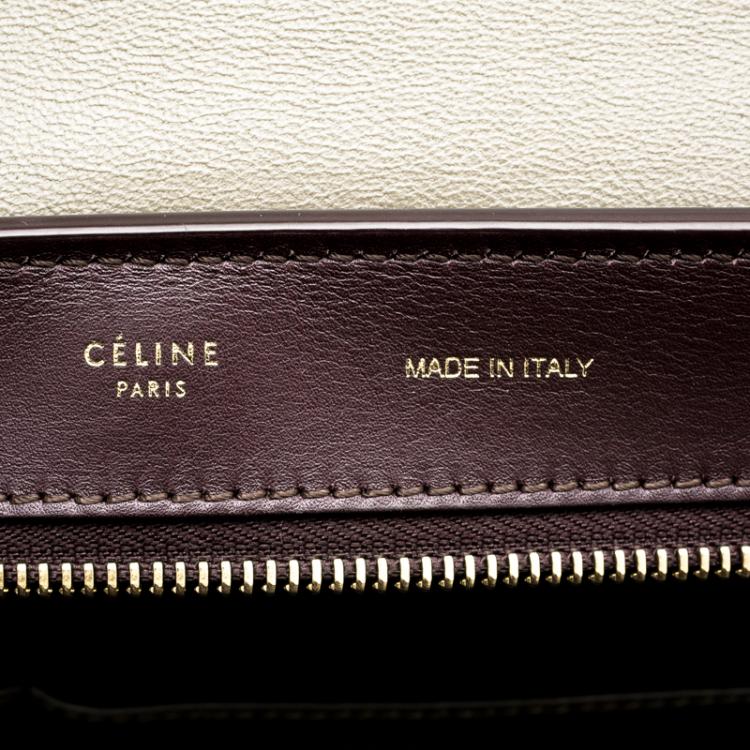 Pre Owned Celine Tri Color Leather and Suede Medium Trapeze Bag