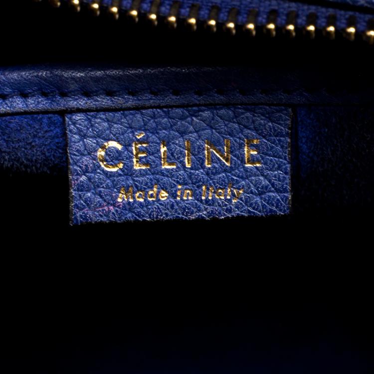 Pre Owned Celine Blue Leather Nano Luggage Tote