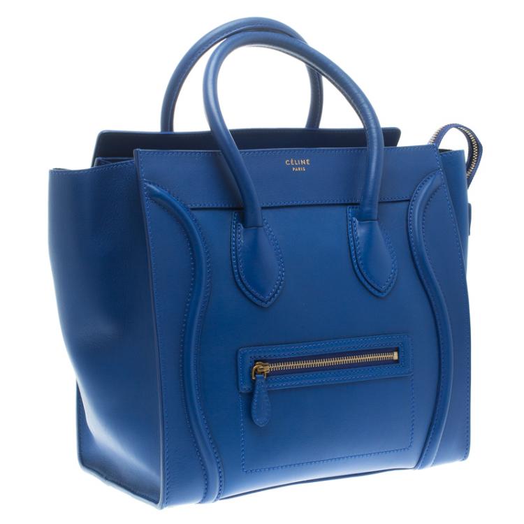 مملوكة مسبقًا Celine Blue Leather Mini Luggage Tote
