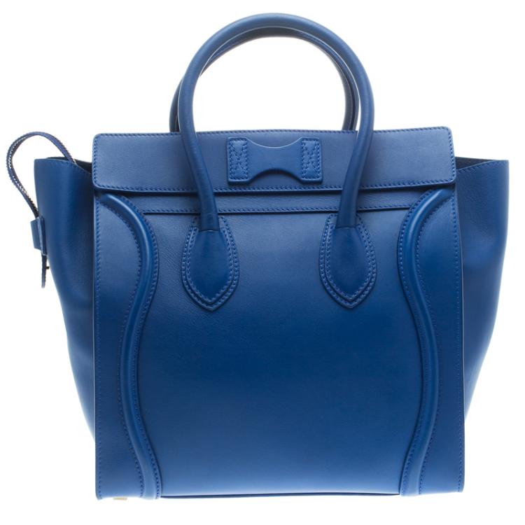 مملوكة مسبقًا Celine Blue Leather Mini Luggage Tote