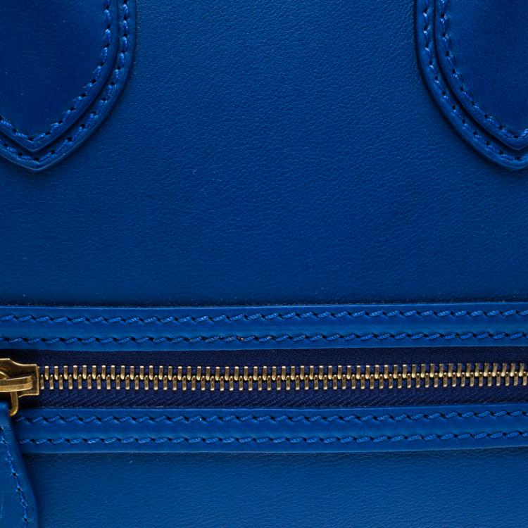 مملوكة مسبقًا Celine Blue Leather Mini Luggage Tote