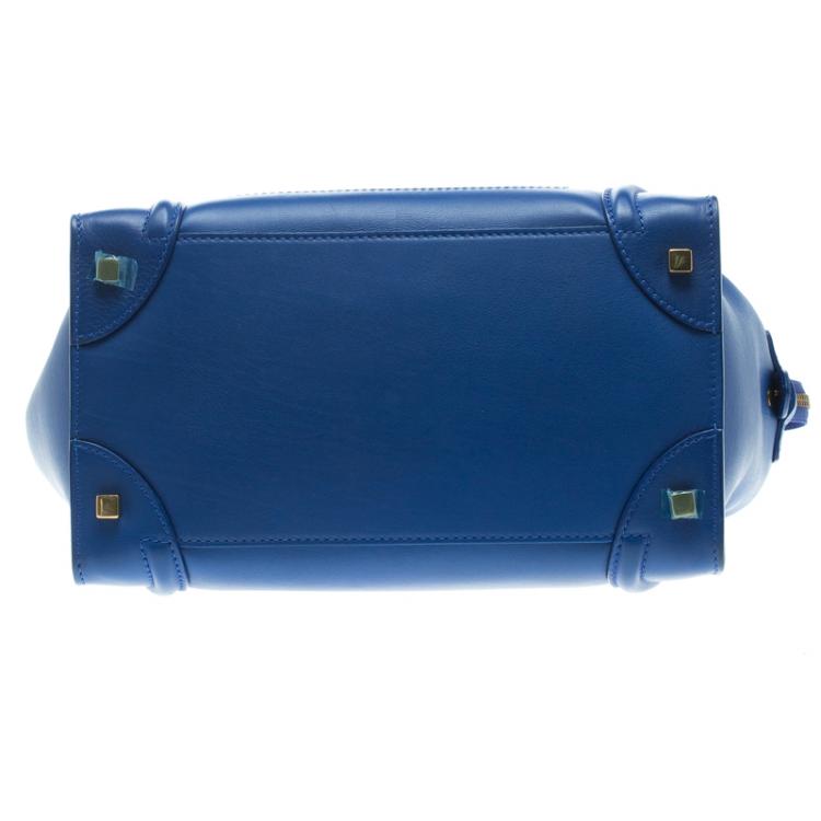 مملوكة مسبقًا Celine Blue Leather Mini Luggage Tote
