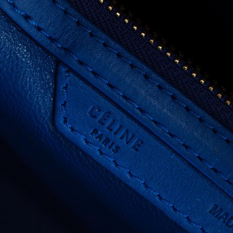 مملوكة مسبقًا Celine Blue Leather Mini Luggage Tote