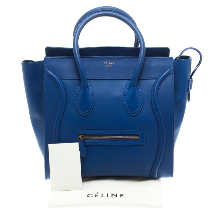 مملوكة مسبقًا Celine Blue Leather Mini Luggage Tote
