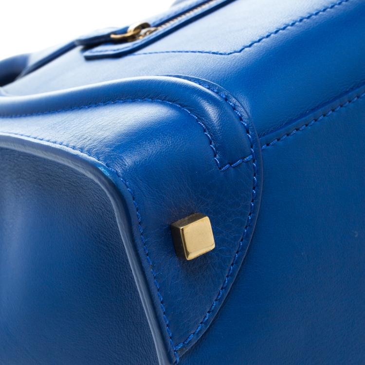 مملوكة مسبقًا Celine Blue Leather Mini Luggage Tote