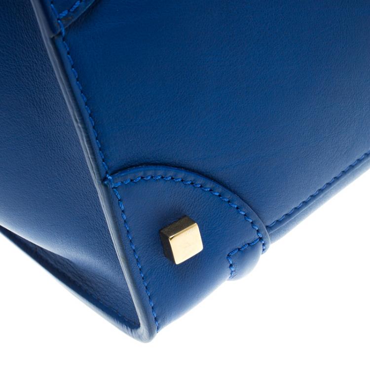 مملوكة مسبقًا Celine Blue Leather Mini Luggage Tote
