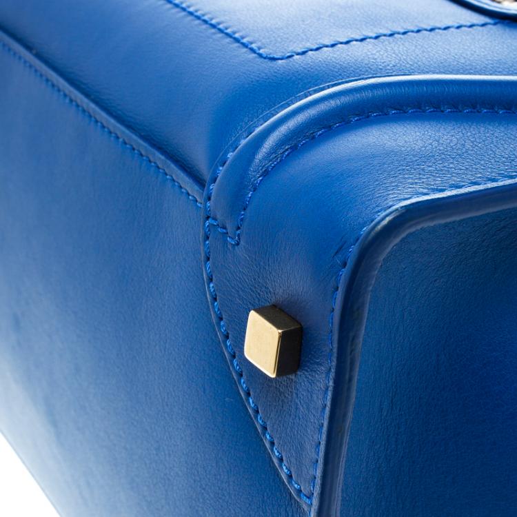 مملوكة مسبقًا Celine Blue Leather Mini Luggage Tote