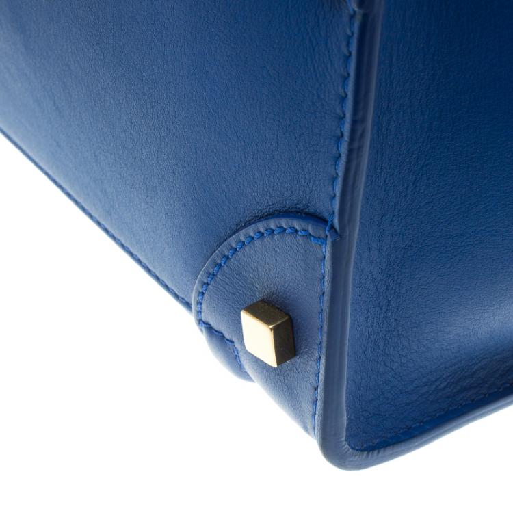 مملوكة مسبقًا Celine Blue Leather Mini Luggage Tote