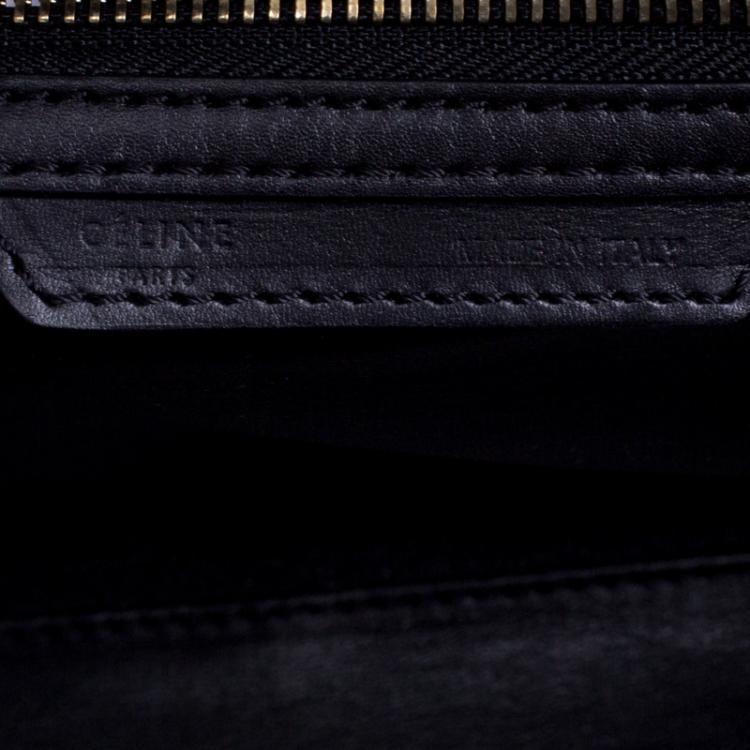 مملوكة مسبقًا Celine Black/White Leather Mini Luggage Tote