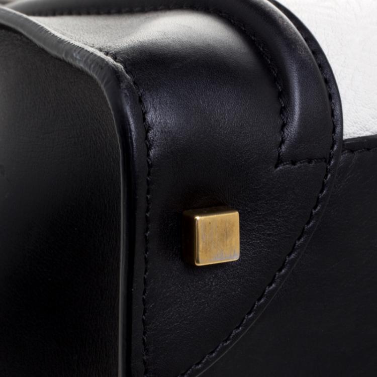 مملوكة مسبقًا Celine Black/White Leather Mini Luggage Tote