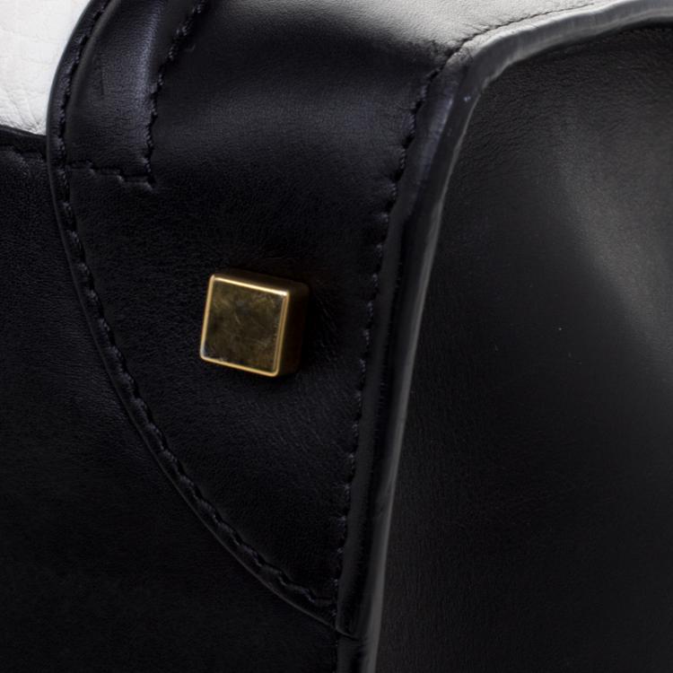 مملوكة مسبقًا Celine Black/White Leather Mini Luggage Tote
