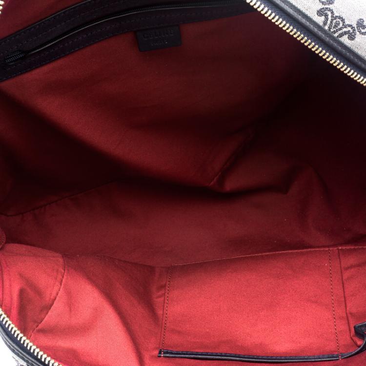 Pre Owned Celine Navy Blue Canvas and Leather Macadam Satchel