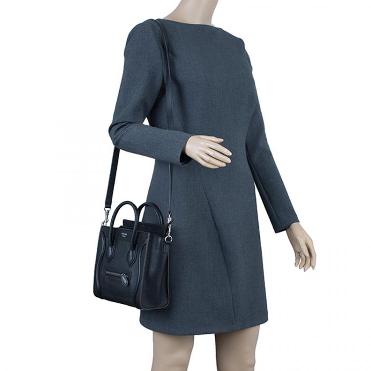 مملوكة مسبقًا Celine Black Leather Nano Luggage Tote