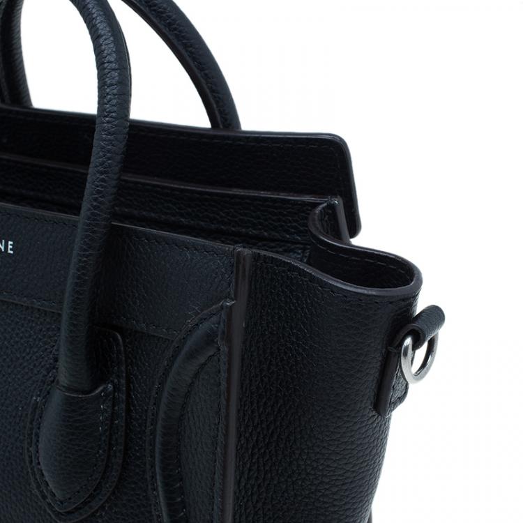 مملوكة مسبقًا Celine Black Leather Nano Luggage Tote
