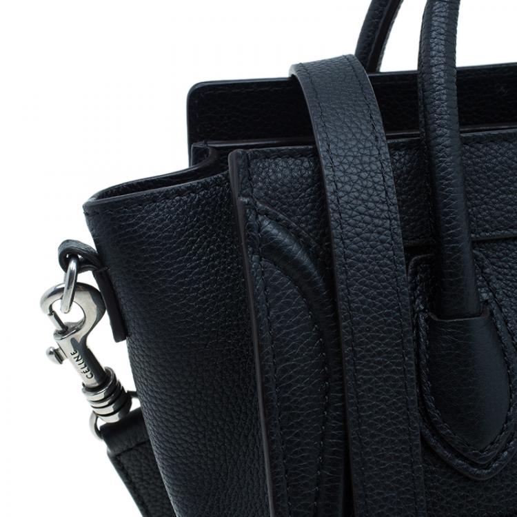 مملوكة مسبقًا Celine Black Leather Nano Luggage Tote