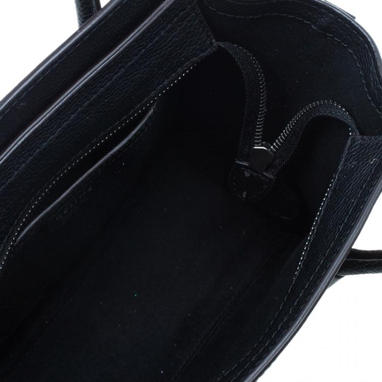 مملوكة مسبقًا Celine Black Leather Nano Luggage Tote