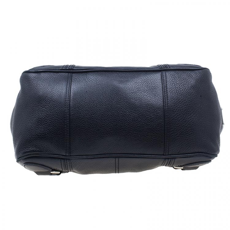 Pre Owned Celine Black Leather Framed Satchel