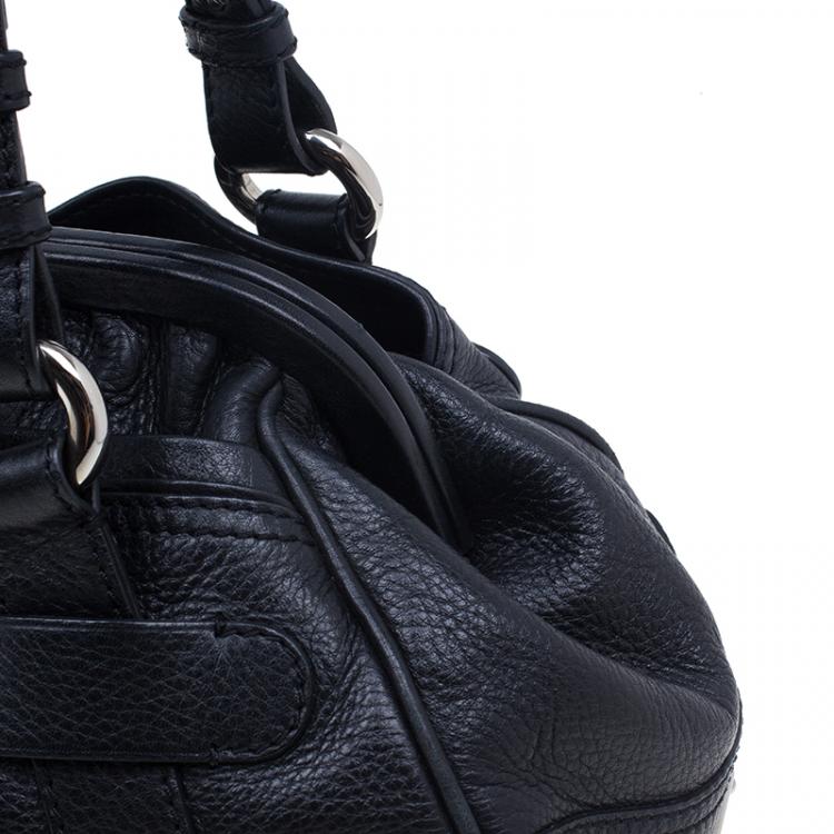 Pre Owned Celine Black Leather Framed Satchel