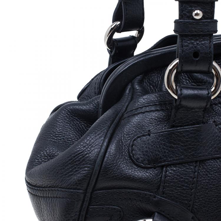 Pre Owned Celine Black Leather Framed Satchel