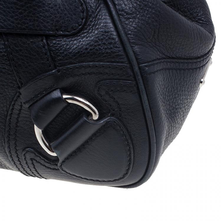 Pre Owned Celine Black Leather Framed Satchel