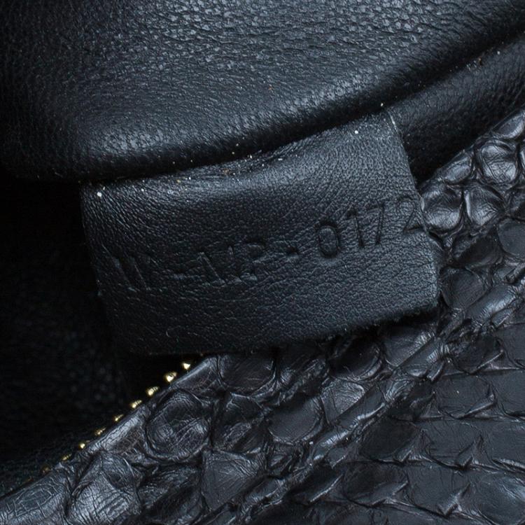 Pre Owned Celine Black Python Trapeze Top Handle Bag