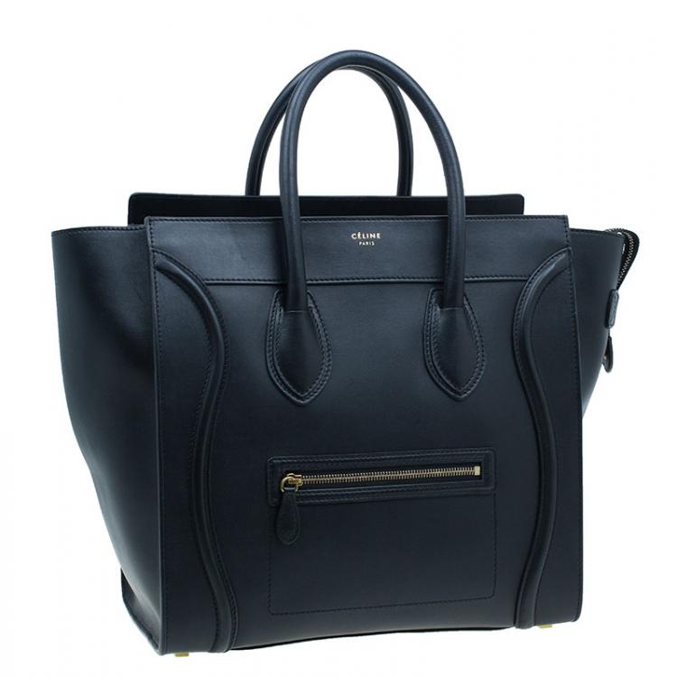 Pre Owned Celine Black Leather Mini Luggage Tote