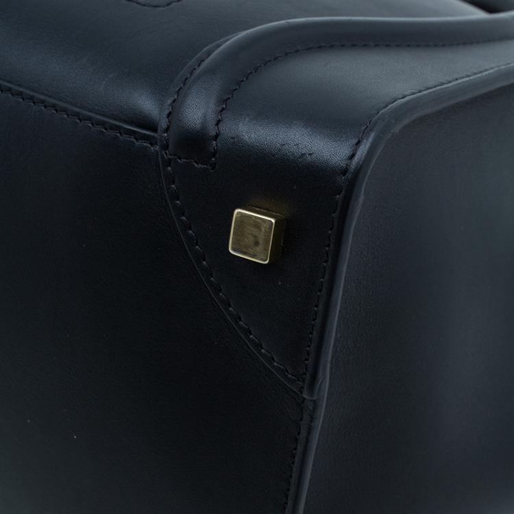 Pre Owned Celine Black Leather Mini Luggage Tote