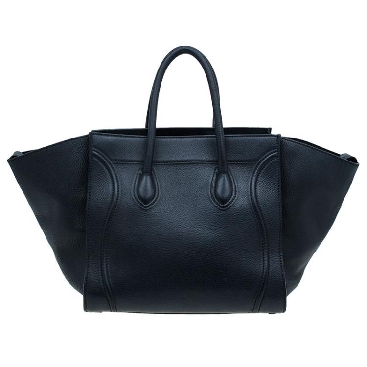 Pre Owned Celine Black Leather Medium Phantom Luggage Tote