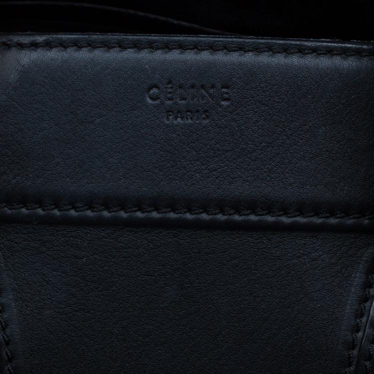 Pre Owned Celine Black Leather Medium Phantom Luggage Tote