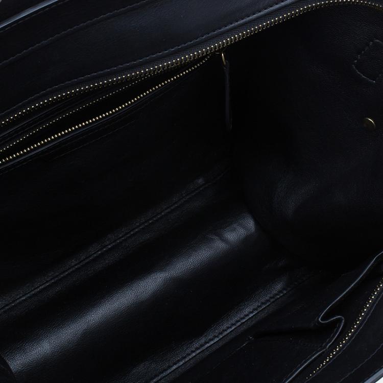 Pre Owned Celine Tri-Color Leather Mini Luggage Tote