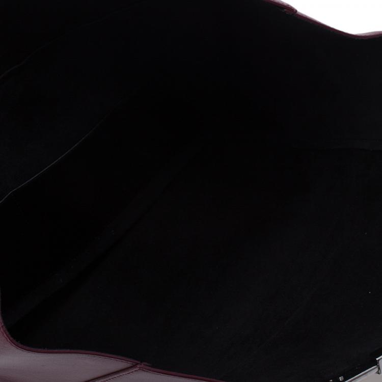 Pre Owned Celine Burgundy Calfskin Leather Large Folded Clutch