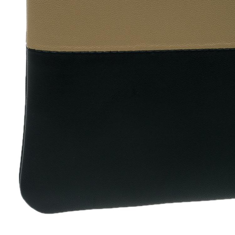 Pre Owned Celine Bi Color Leather Solo Clutch