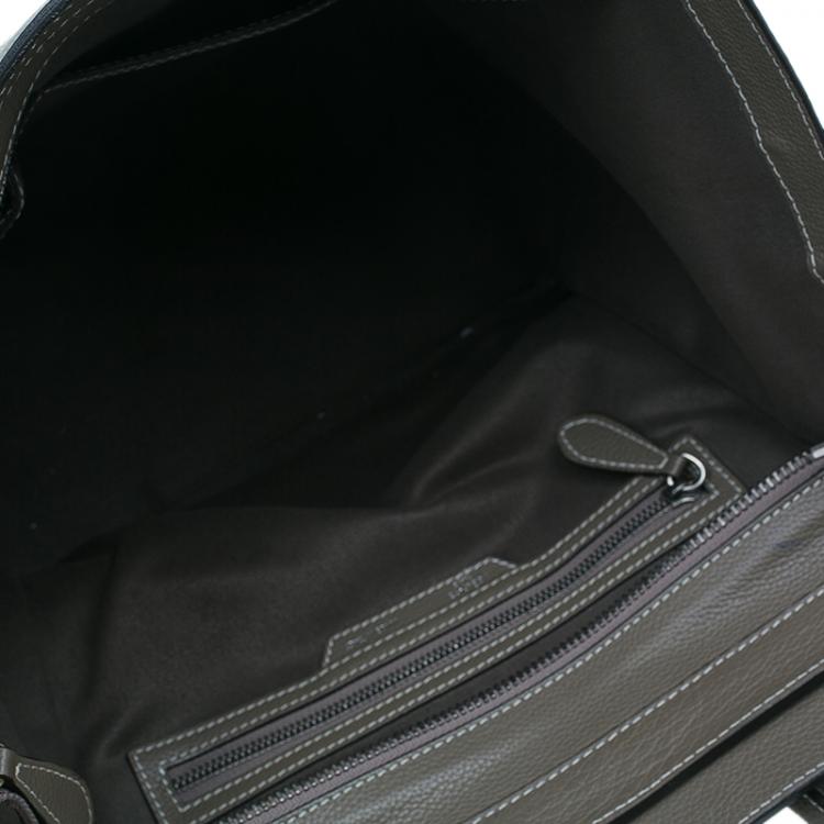 Pre Owned Celine Grey Leather Mini Luggage Tote Bag
