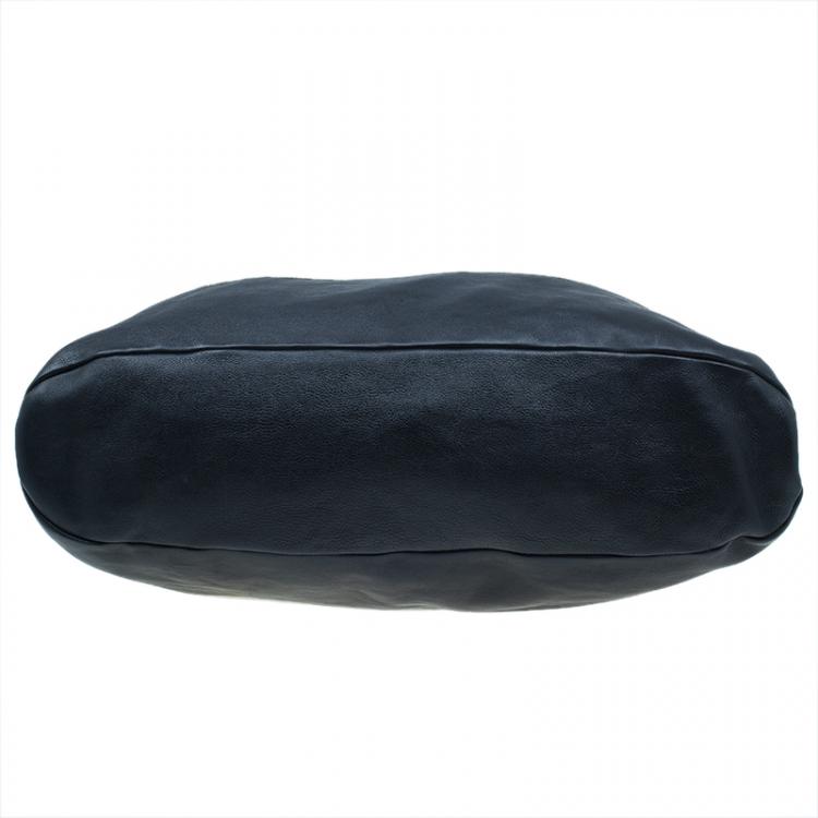 Pre Owned Celine White And Black Leather Oversized Folded Tote